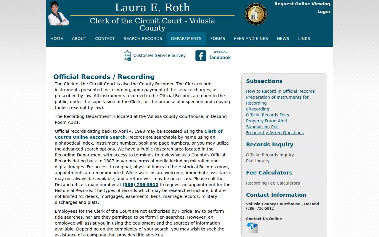 Edgewater previous residents Official Records coverage page